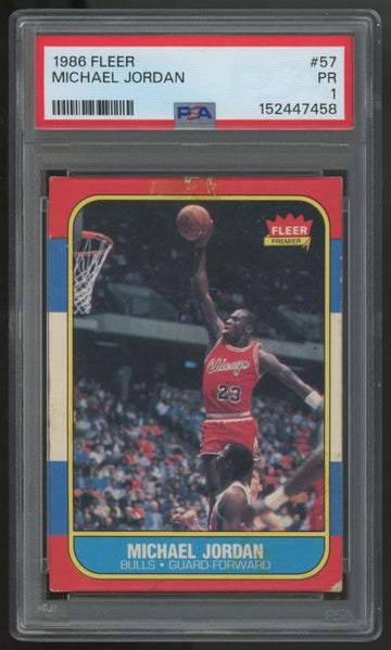 1986-87 Fleer Michael Jordan RC #57 PSA 1