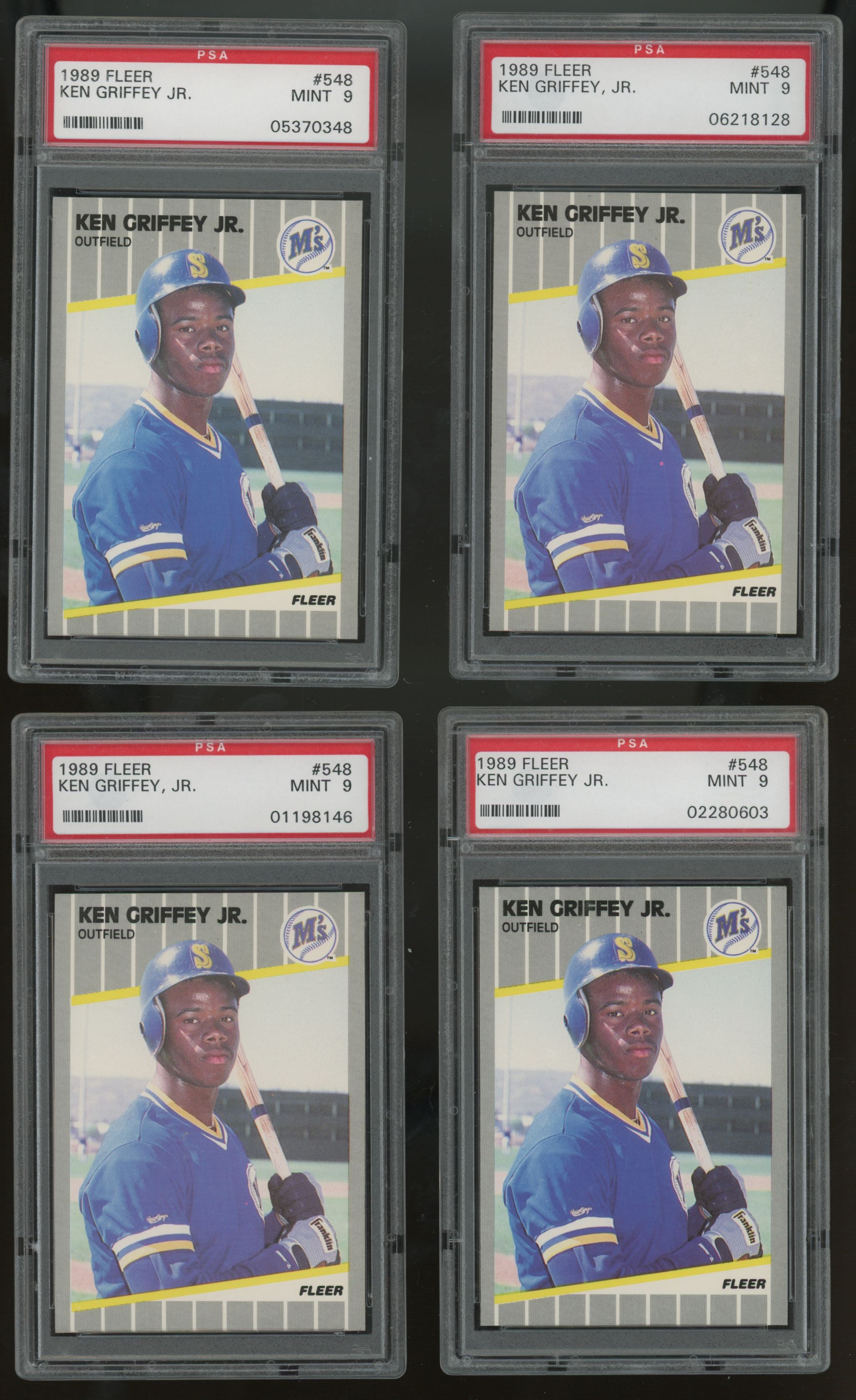 1989 Fleer Ken Griffey Jr. RC #548 PSA 9 Lot of 10 "B"