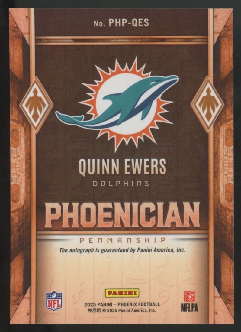 2025 Panini Phoenix Quinn Ewers RC Phoenician Auto #PHP-QES