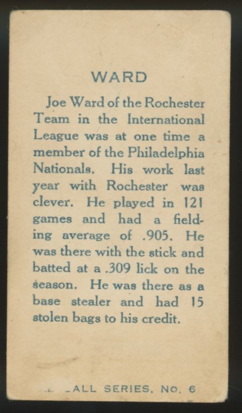 1912 C46 Imperial Joe Ward #6 G/VG