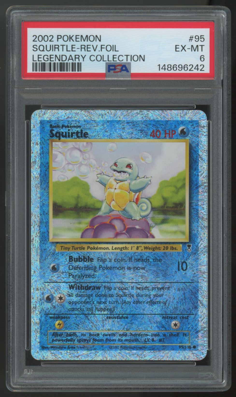 2002 Pokemon Squirtle Legendary Collection Reverse Holo #95 PSA 6