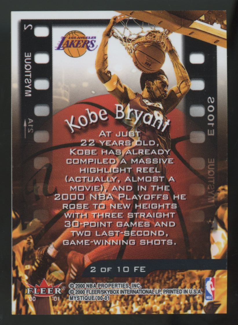 2000-01 Fleer Mystique Kobe Bryant Film At 11 #2