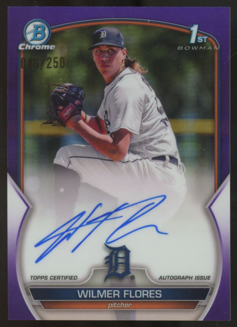 2023 Bowman Chrome Wilmer Flores 1st Prospect Purple Auto /250 #CPA-WF