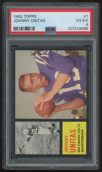 1962 Topps Johnny Unitas #1 PSA 4 *086