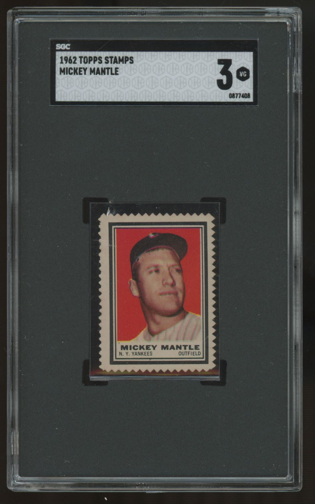 1962 Topps Mickey Mantle Stamp SGC 3
