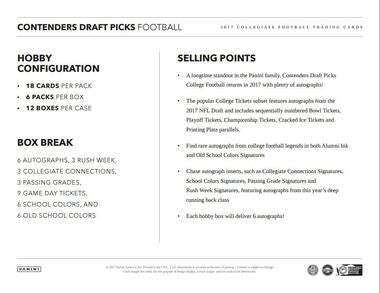 2017 Panini Contenders Draft Football Hobby Box