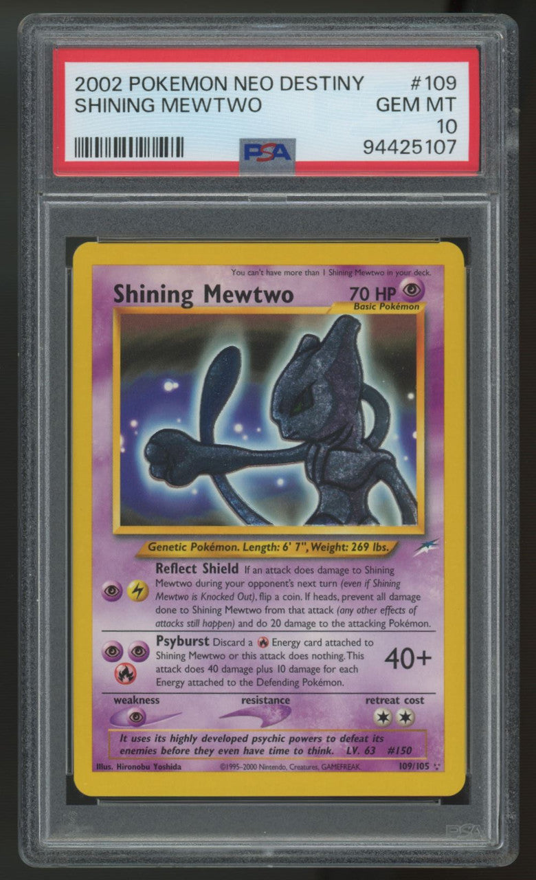 2002 Pokemon Shining Mewtwo Neo Destiny #109 PSA 10