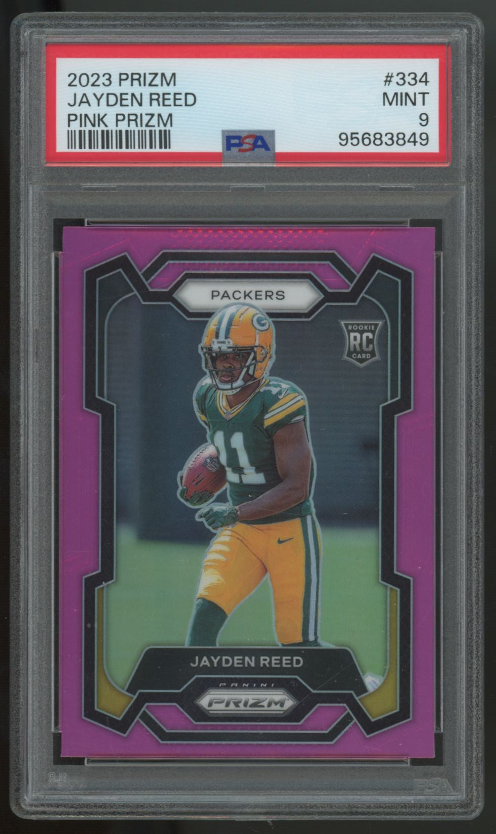 2023 Panini Prizm Jayden Reed RC Pink #334 PSA 9