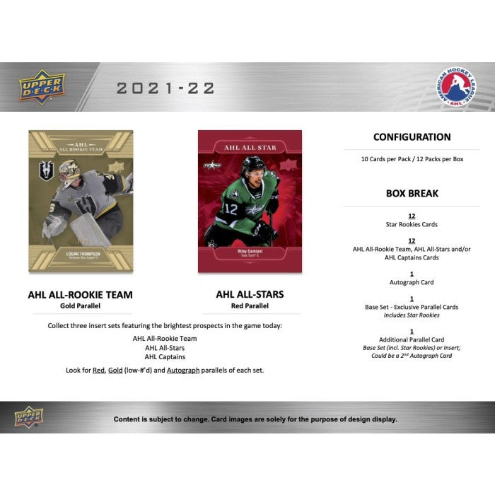 2021/22 Upper Deck AHL Hockey Hobby Box