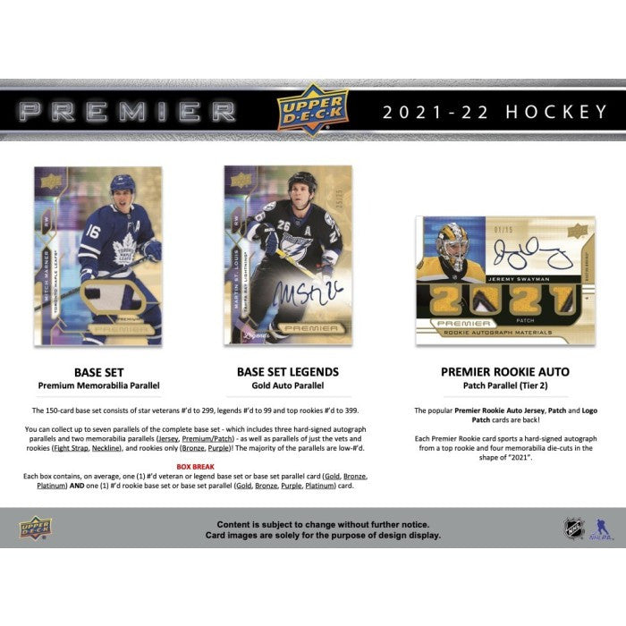 2021/22 Upper Deck Premier Hockey Hobby Box