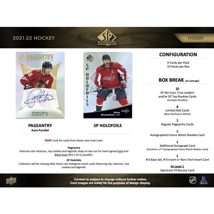 2021/22 Upper Deck SP Authentic Hockey Hobby Case (16)