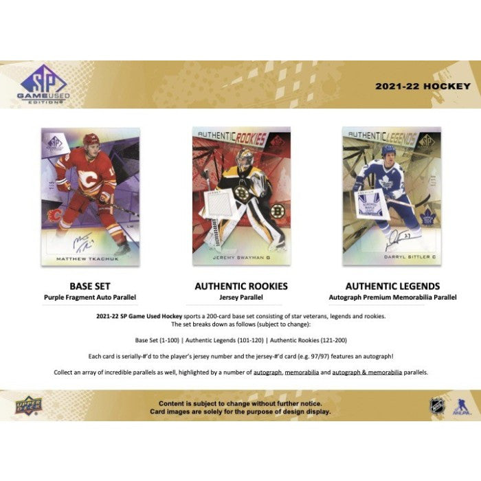 2021/22 Upper Deck SP Game Used Hockey Hobby Box