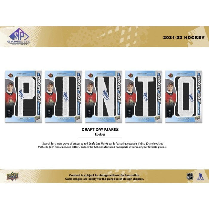 2021/22 Upper Deck SP Game Used Hockey Hobby Box