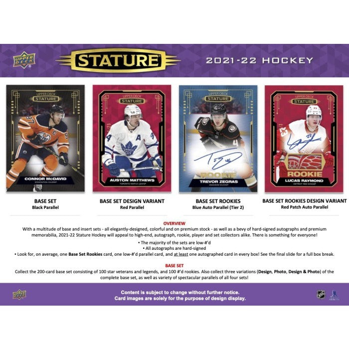 2021/22 Upper Deck Stature Hockey Hobby Box