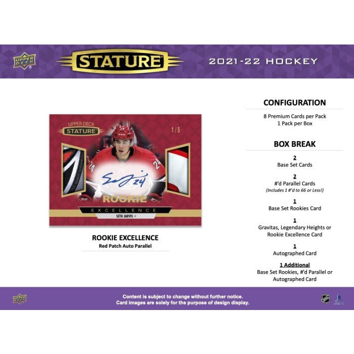 2021/22 Upper Deck Stature Hockey Hobby Box