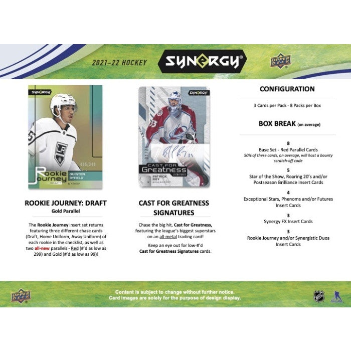 2021/22 Upper Deck Synergy Hockey Hobby Box