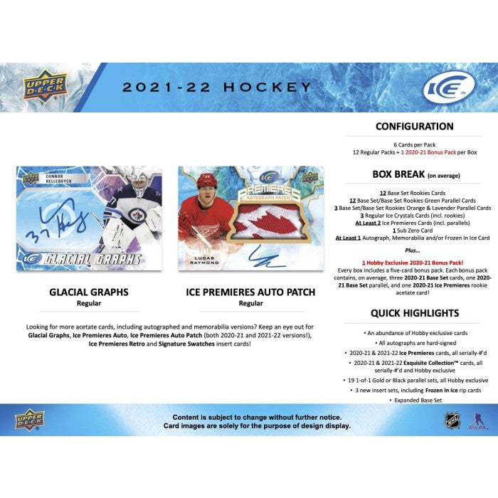 2021/22 Upper Deck Ice Hockey Hobby Case (12)