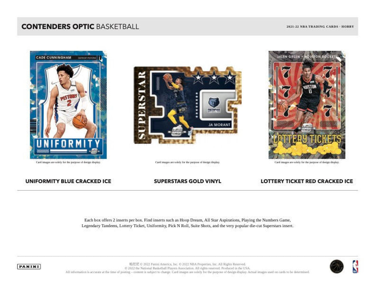 2021/22 Panini Contenders Optic Basketball Hobby Box