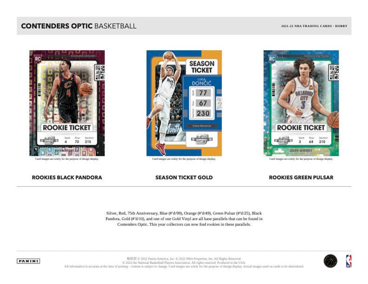 2021/22 Panini Contenders Optic Basketball 10-Box Case