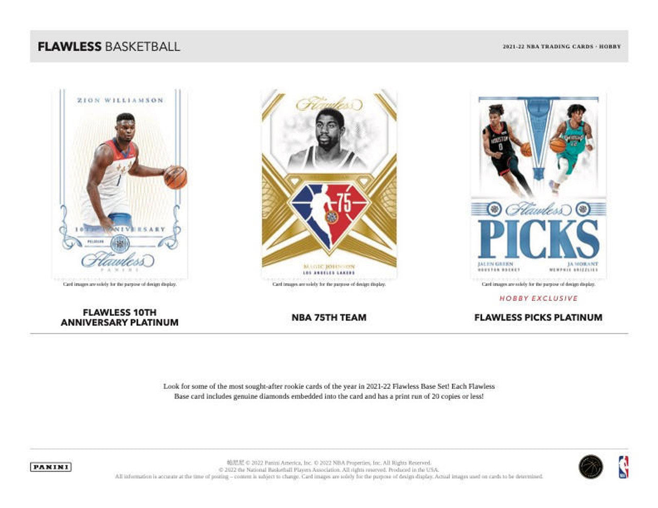 2021/22 Panini Flawless Basketball NBA 2-Box Case