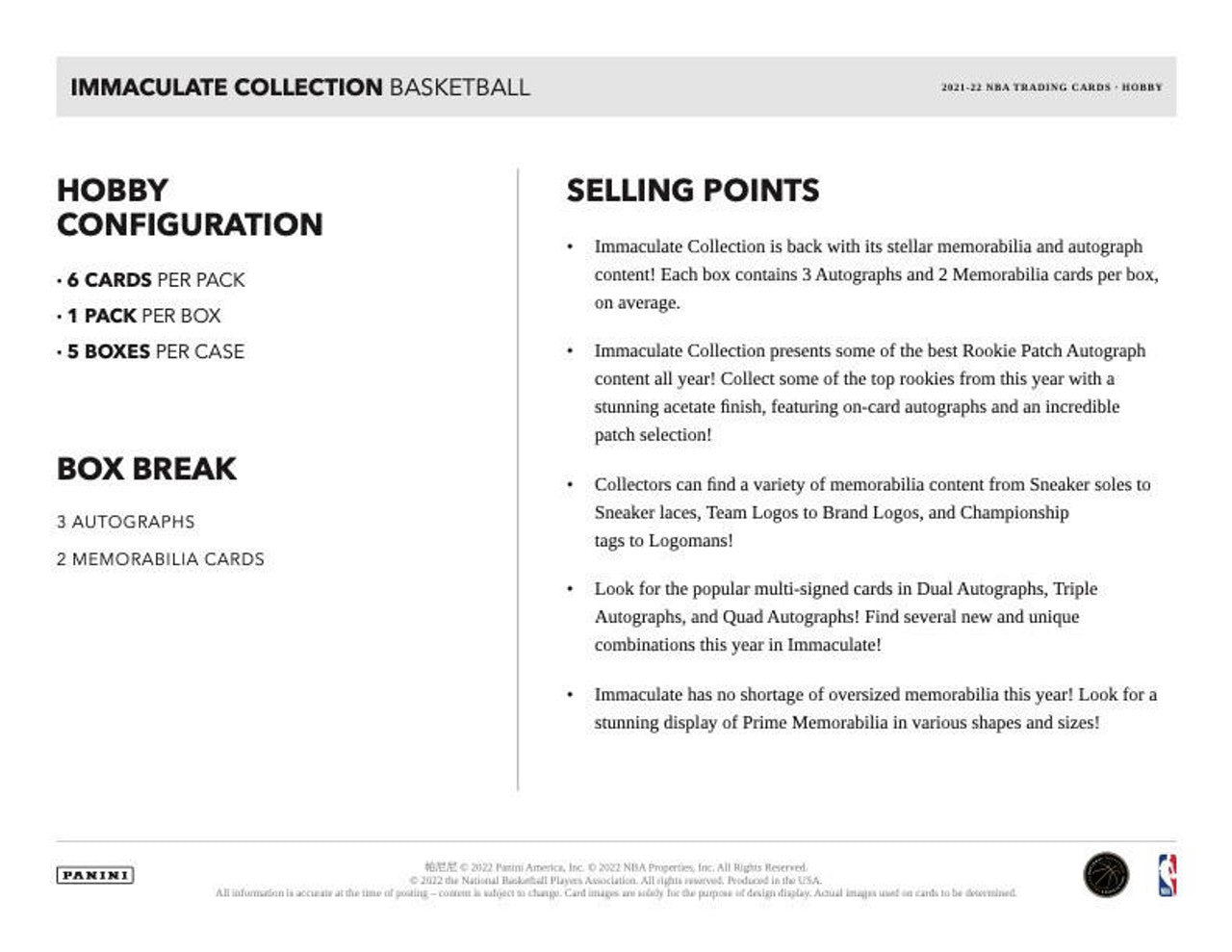 2021/22 Panini Immaculate Basketball Case (5)