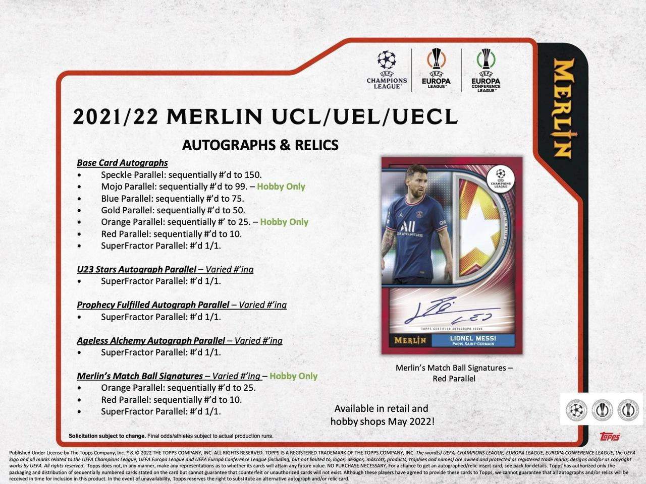 2021/22 Topps Chrome Merlin UEFA Champions League Soccer Box