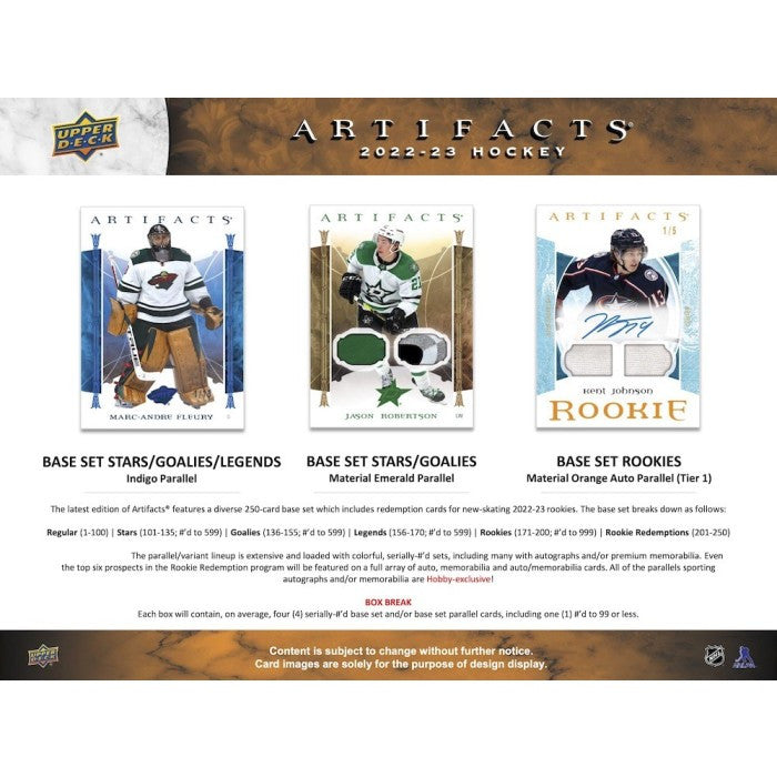 2022/23 Upper Deck Artifacts Hockey Hobby Box