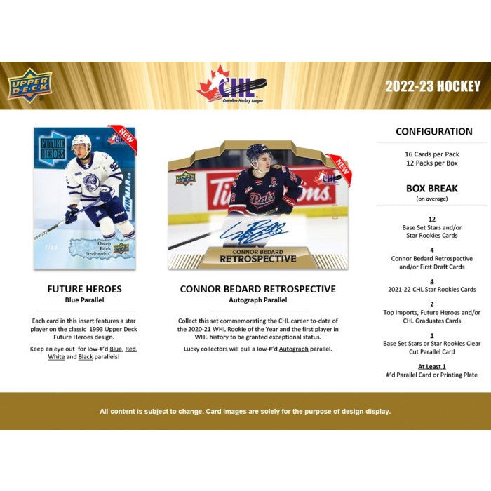 2022/23 Upper Deck CHL Hockey Hobby Box