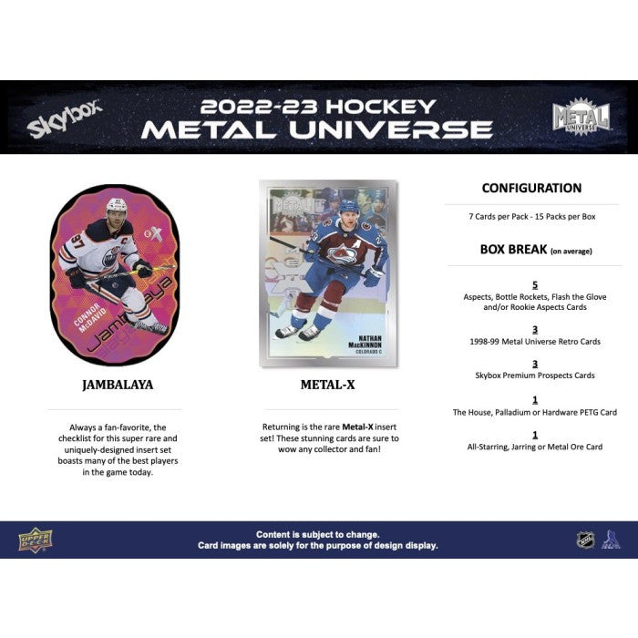 2022/23 Upper Deck Skybox Metal Universe Hockey Hobby Box