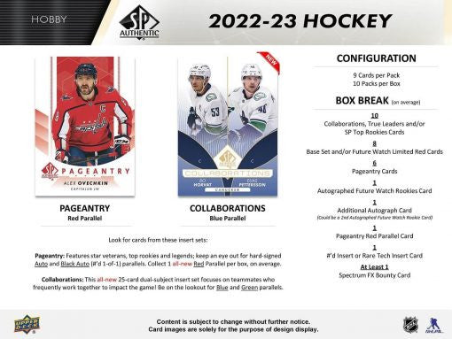 2022/23 Upper Deck SP Authentic Hockey Hobby Box