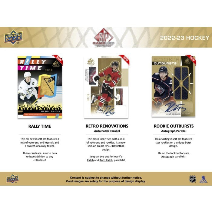2022/23 Upper Deck SP Game Used Hockey Hobby Box