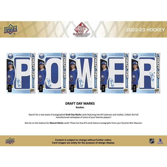 2022/23 Upper Deck SP Game Used Hockey Hobby Box