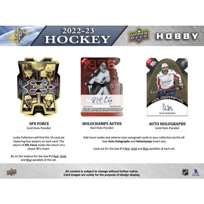 2022/23 Upper Deck SPx Hockey Hobby 20-Box Case