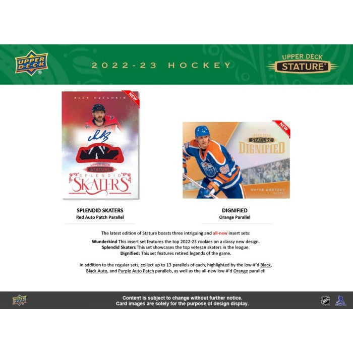 2022/23 Upper Deck Stature Hockey Hobby Box