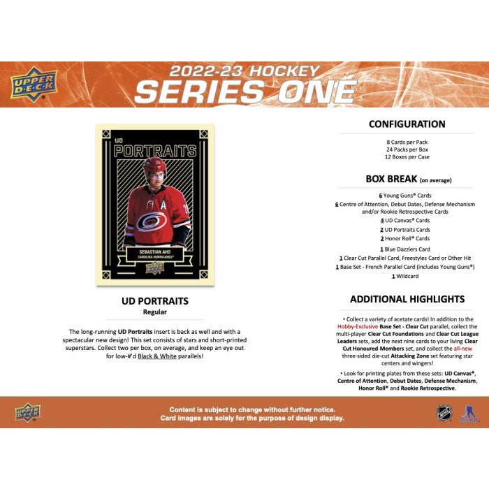 2022/23 Upper Deck Series 1 Hockey Hobby Box