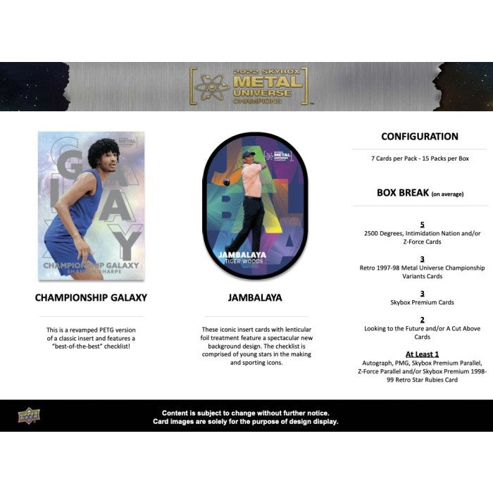 2022 Upper Deck Skybox Metal Universe Champions Hobby Case (12 Box)