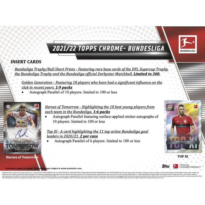 2021/22 Topps Chrome Bundesliga Soccer Hobby Case (12 Box)