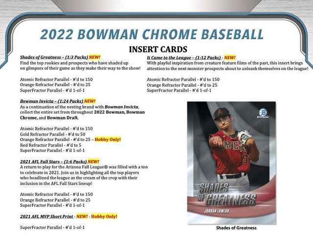 2022 Bowman Chrome Baseball Hobby Box