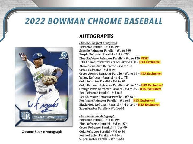 2022 Bowman Chrome Baseball HTA Choice Box