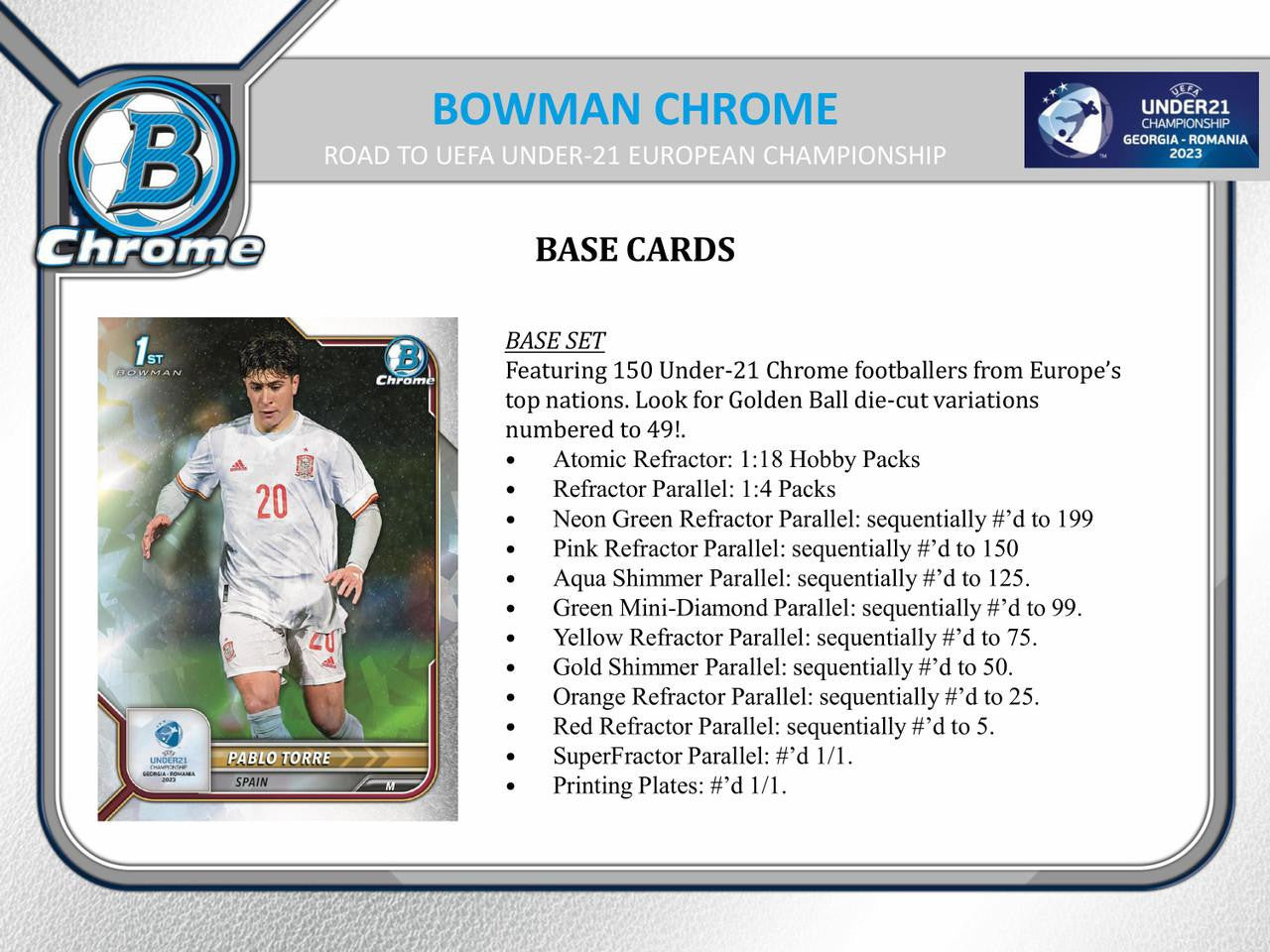 2022 Bowman Chrome Road to UEFA Under 21 European Championship Soccer Hobby Box
