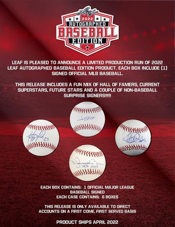 2022 Leaf Autographed Mystery Baseball - Draft Break