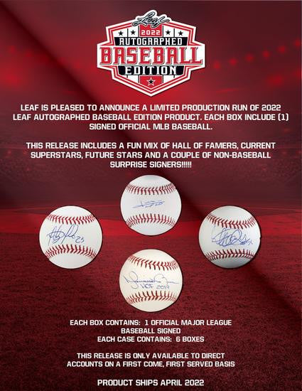 2022 Leaf Autographed Mystery Baseball - Draft Break