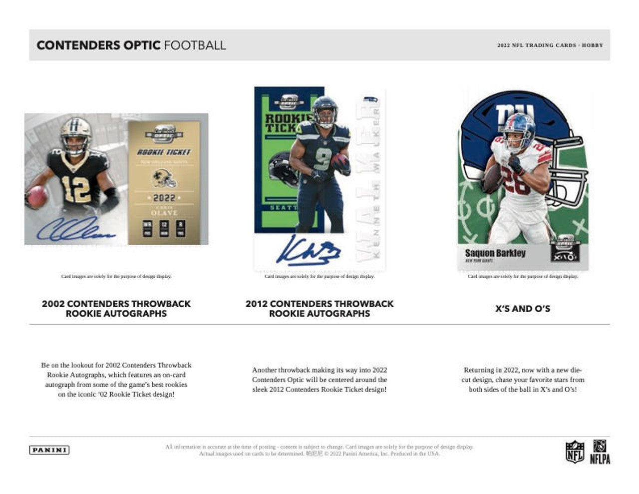 2022 Panini Contenders Optic Football Hobby Box
