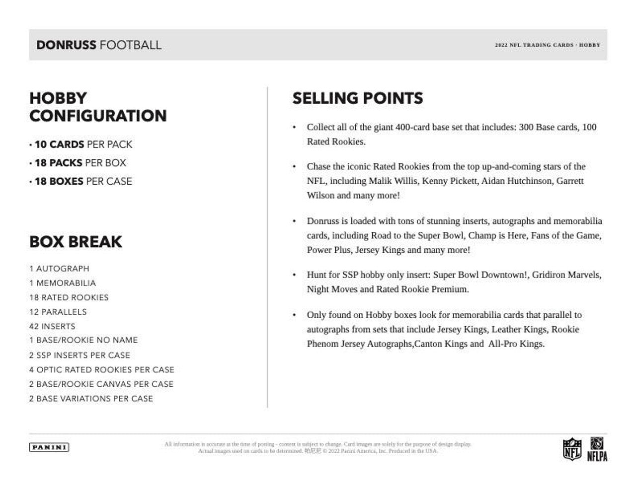2022 Donruss Football Hobby Box