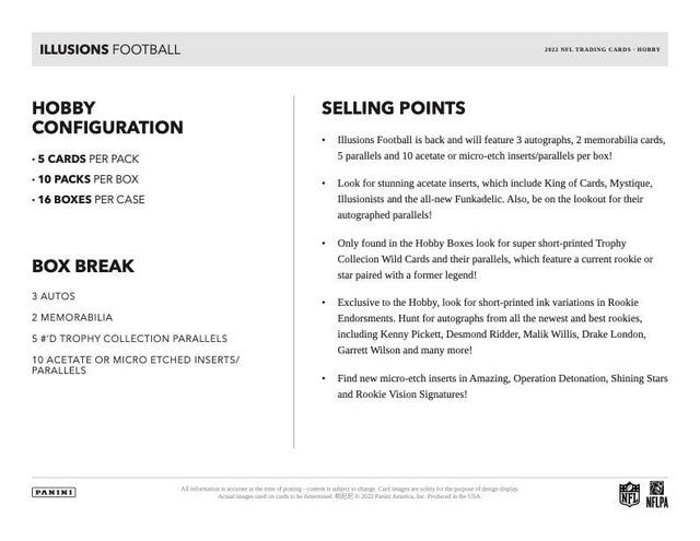 2022 Panini Illusions Football Hobby Box