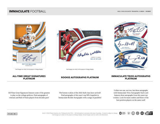 2022 Panini Immaculate Collegiate Football Box