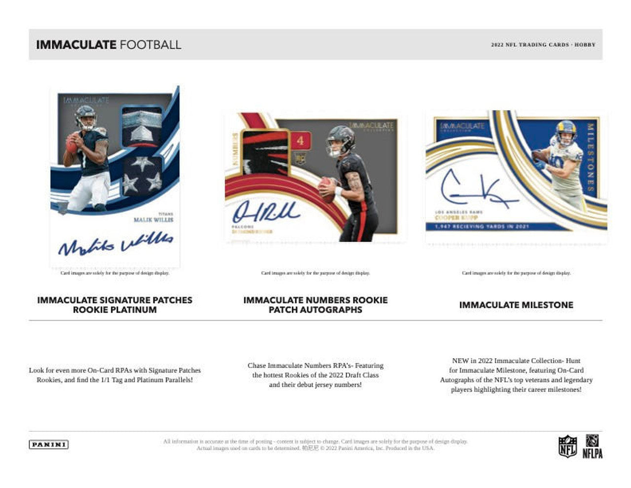 2022 Panini Immaculate NFL Football Hobby Box