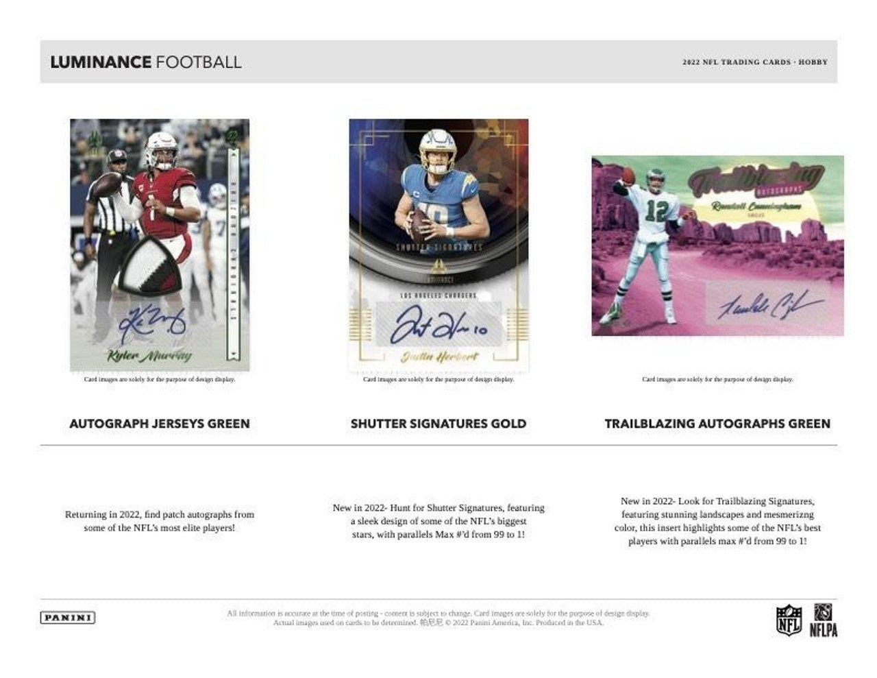 2022 Panini Luminance Football Hobby Box
