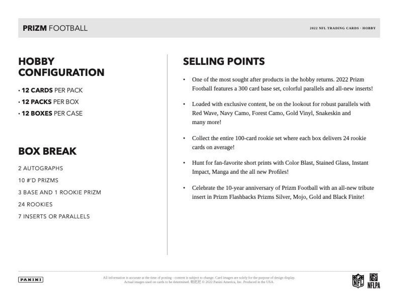 2022 Panini Prizm Football Hobby Box