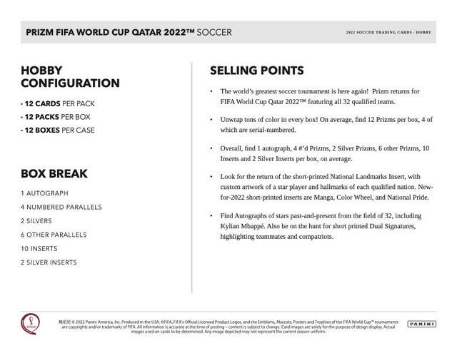 2022 Panini Prizm World Cup Soccer Hobby Box